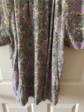 Lane Bryant Lavender Paisley Short-Sleeve Shirt